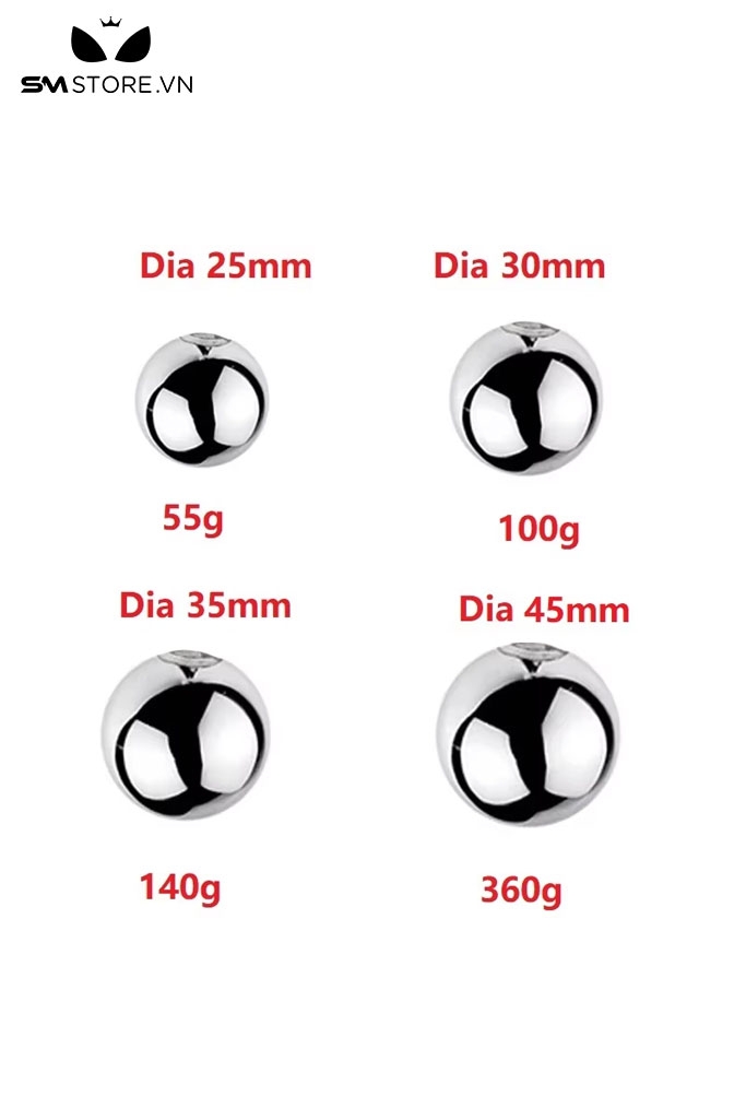 SMT3121 - Tạ đeo tinh hoàn bằng inox với xích nối 2 bi có thể tháo rời