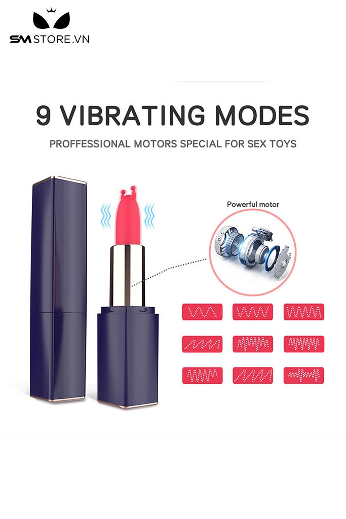 SMT3137 - Trứng rung ngụy trang thỏi son có 3 đầu thay dài 102mm