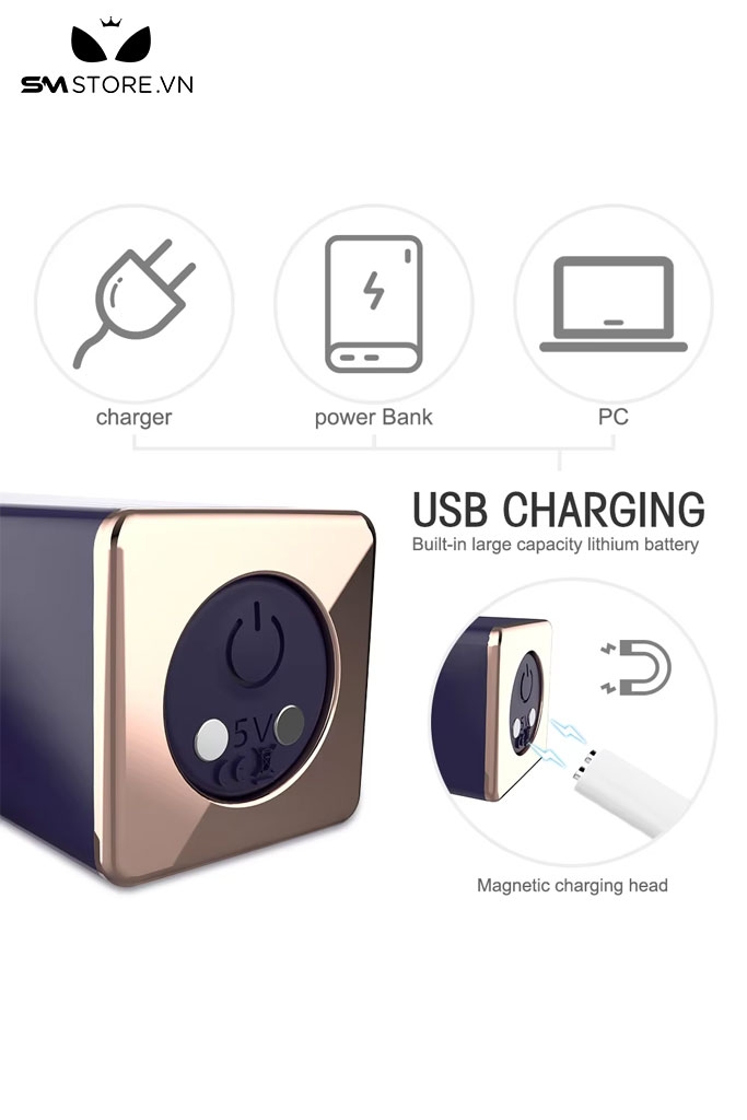 SMT3137 - Trứng rung ngụy trang thỏi son có 3 đầu thay dài 102mm