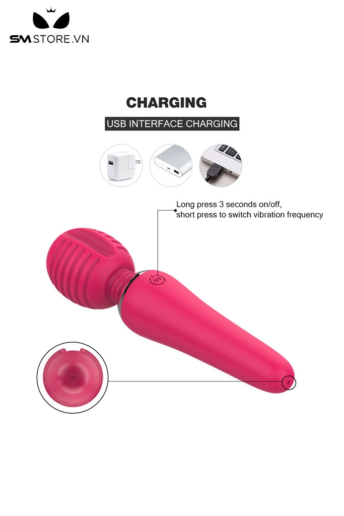 SMT3140 - Chày rung tình yêu có vân ngang và 10 chế độ dài 155mm