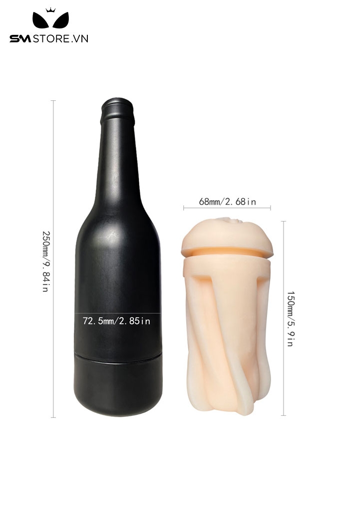 SMT3160 - Cốc thủ dâm ngụy trang chai rượu đen tháo rời dài 25cm