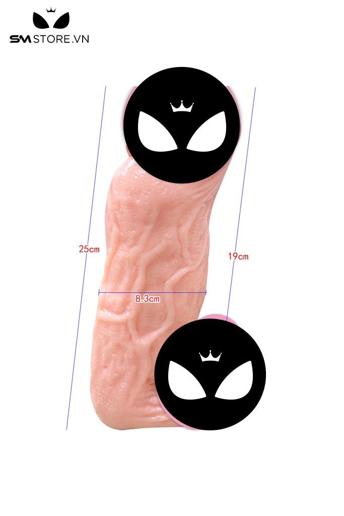 SMT3161 - Dương vật giả khủng lồ silicon có đế hít tường có gân