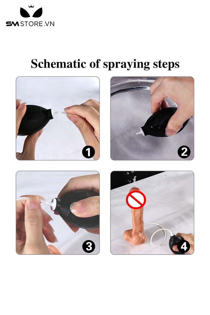 SMT3163 - Dương vật giả bắn tinh silicon có đế dính tường dài 24cm