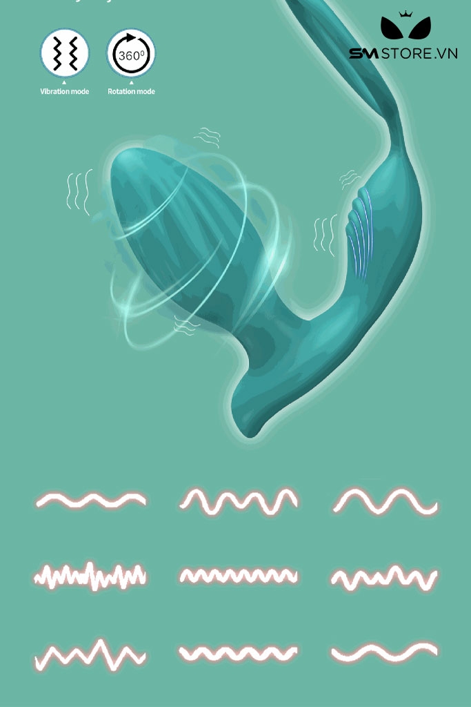 SMT3179 - Vòng rung dương vật mix butt plug điều khiển qua APP