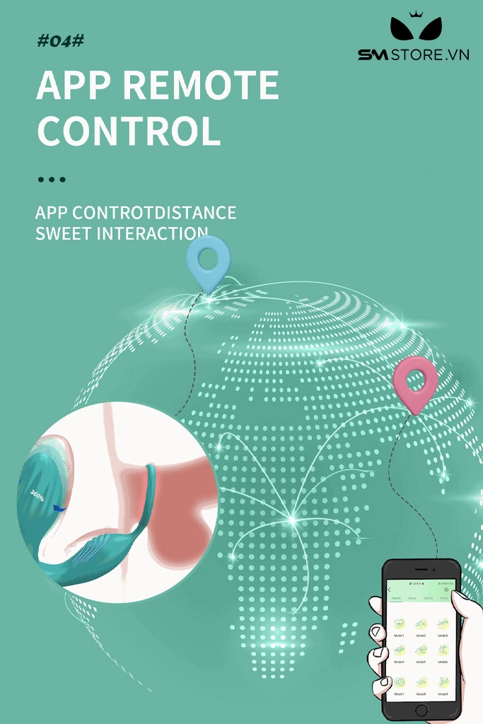 SMT3179 - Vòng rung dương vật mix butt plug điều khiển qua APP