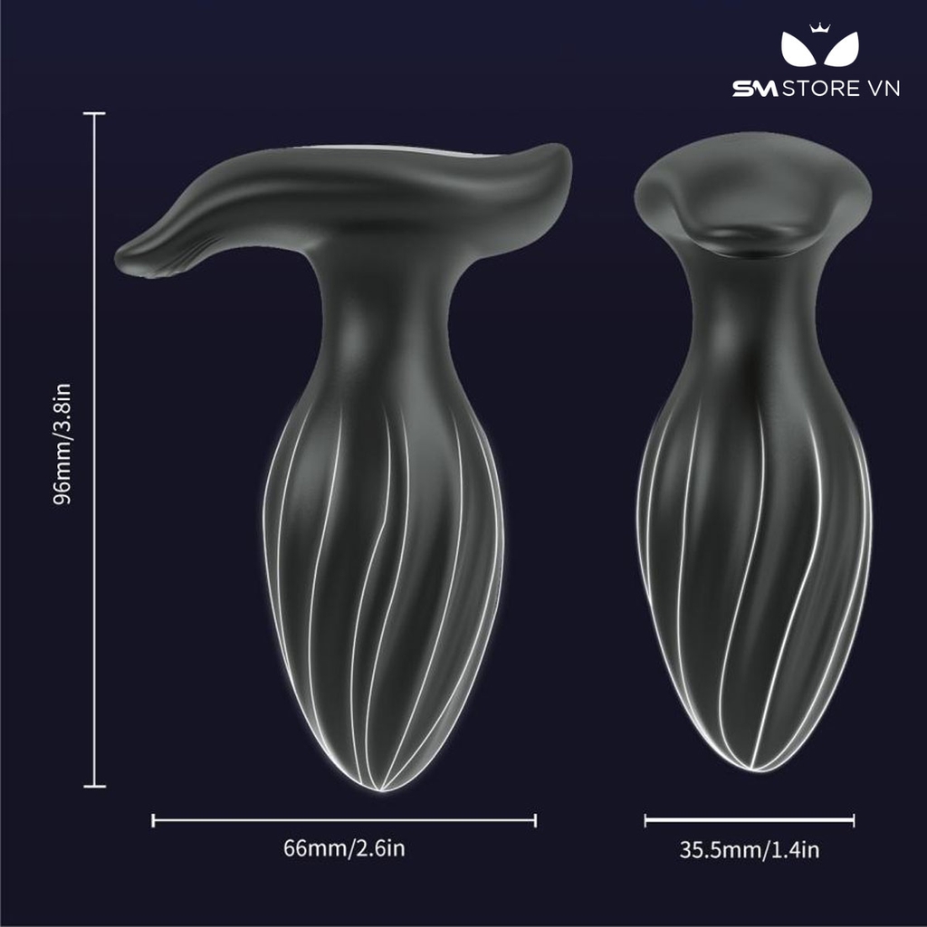 SMT3182 - Máy rung hậu môn silicon xoay 360 độ dài 96mm có 10 chế độ