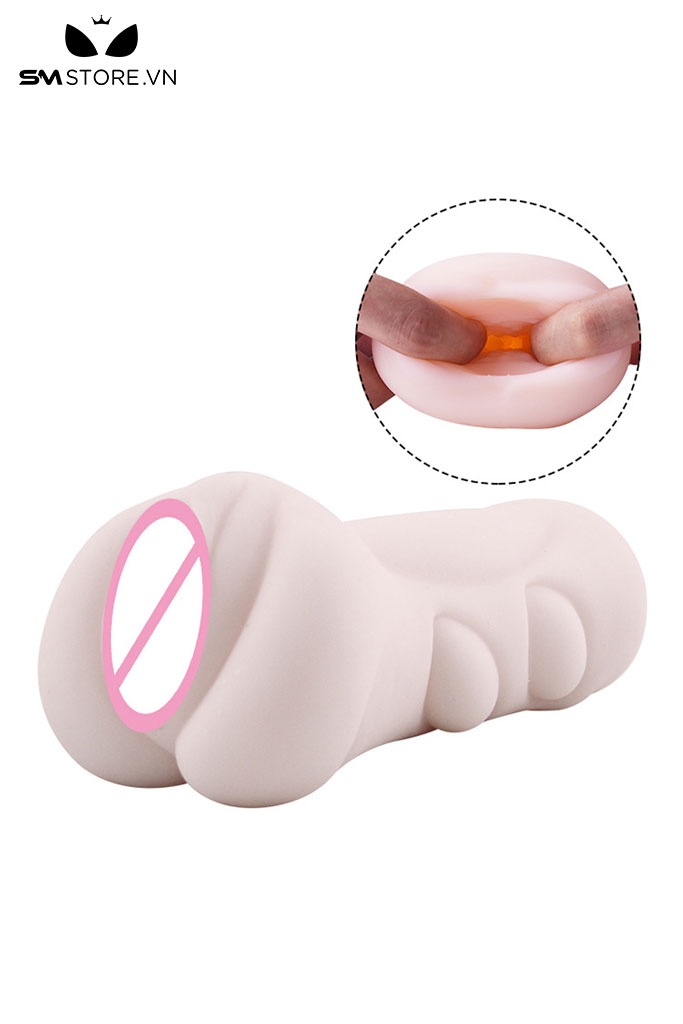 SMT3191 - Âm đạo giả 1 đầu silicon mềm có nhiều rãnh và bi nổi trong