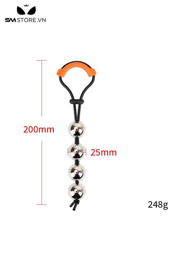 SMT3202 - Tạ đeo gốc dương vật với chuỗi hạt inox đường kính 25mm