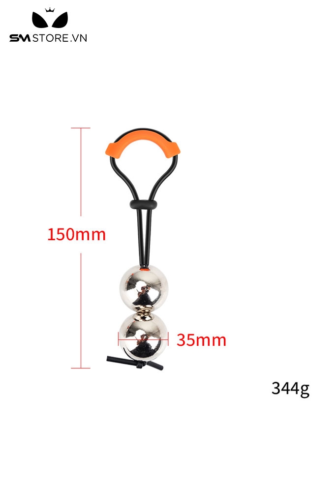 SMT3203 - Tạ đeo tinh hoàn với chuỗi hạt inox đường kính 35mm