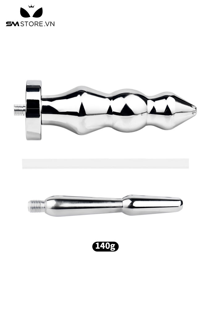 SMT3206 - Dụng cụ thụt rửa hậu môn bằng inox với butt plug 3 tầng