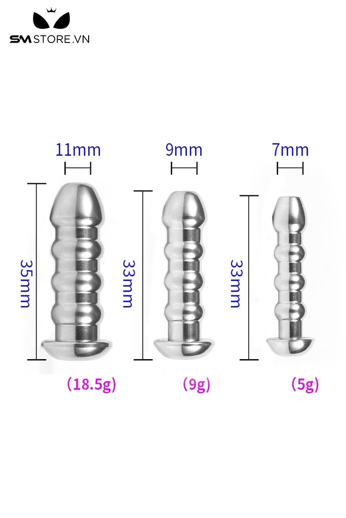 SMT3209 - Đồ chơi niệu đạo rỗng ruột bằng inox không gỉ có 3 size