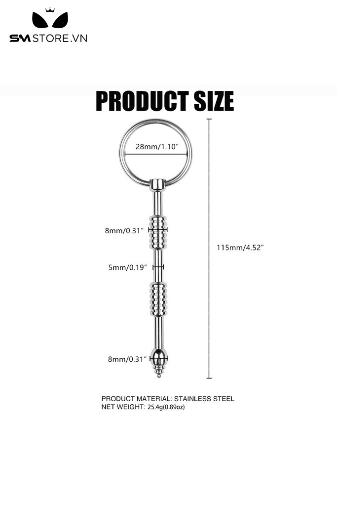 SMT3211 - Sounding inox niệu đạo thiết kế 3 tầng xoắn ốc dài 115mm
