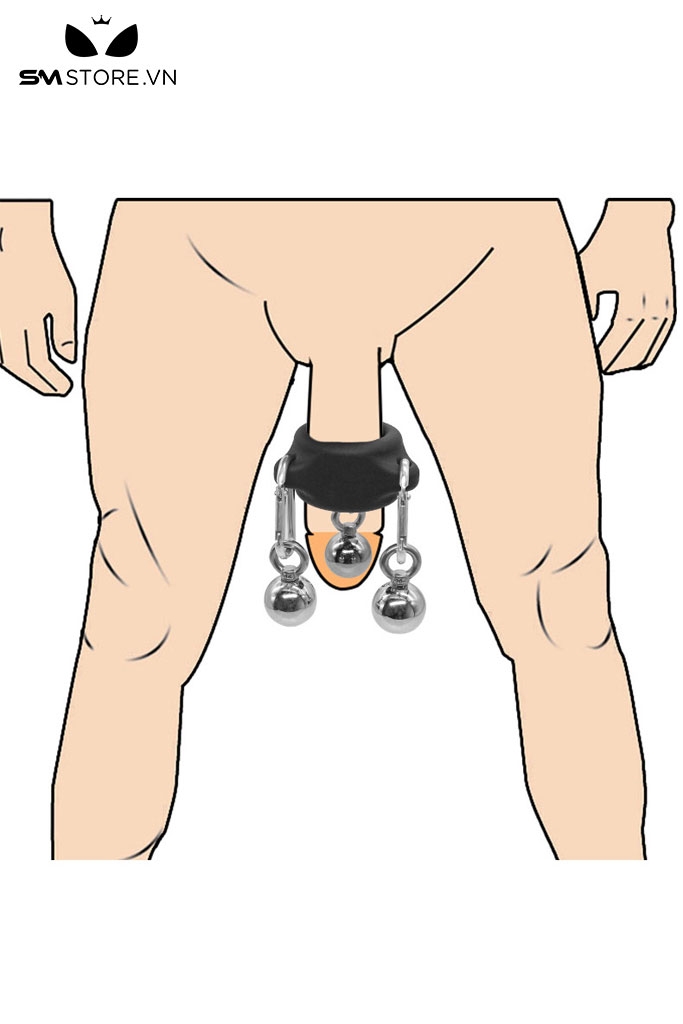 SMT3220 - Tạ đeo tinh hoàn silicon co giãn với chuỗi bi trong inox