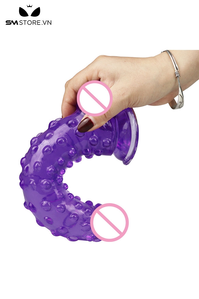 SMT3231 - Dương vật giả trong suốt silicon có bi đế dính tường