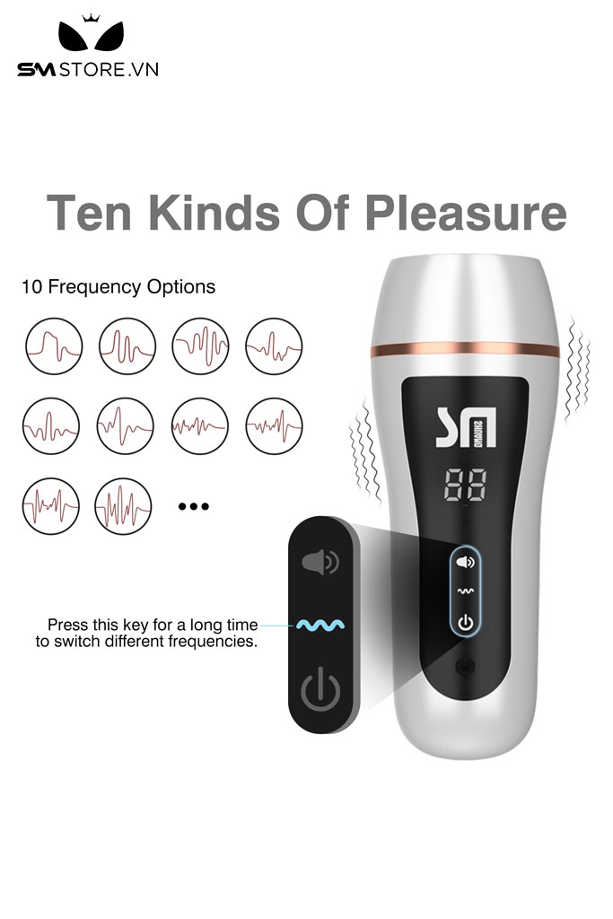 SMT3236 - Cốc thủ dâm silicon có rung silicon và 10 kiểu rung