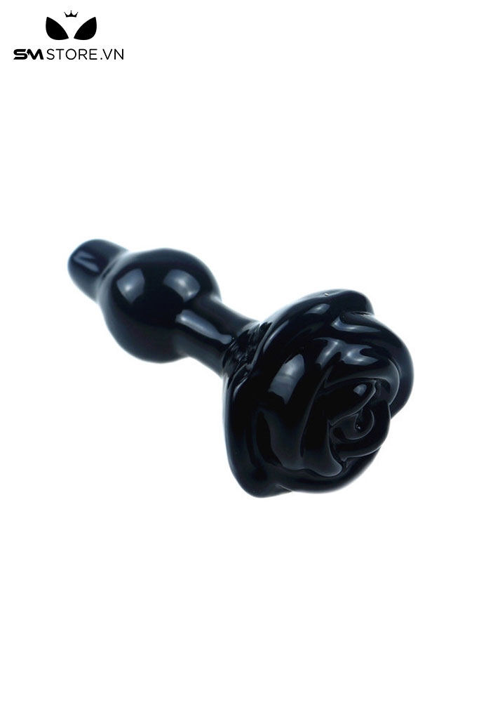 SMT3239 - Butt plug bằng thủy tinh có đế hình bông hoa dài 10,5cm