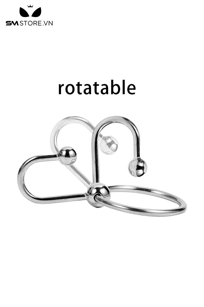 SMT3242 -Vòng đeo cu inox có bi và móc nối thiết kế 4 bi và 5 kích cỡ