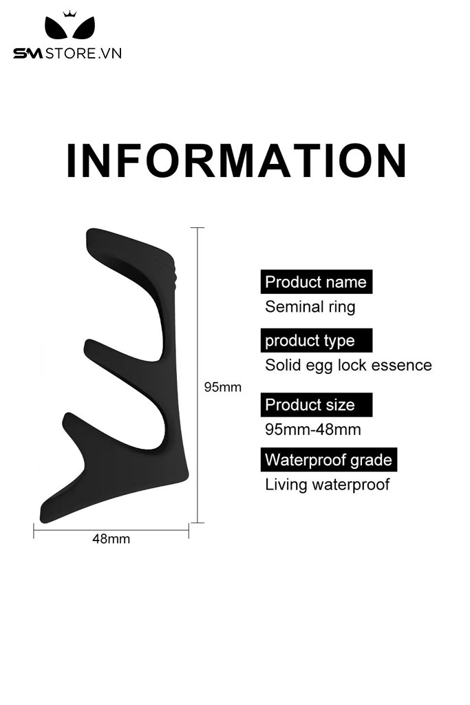 SMT3246 - Vòng đeo gốc dương vật silicon có 3 tầng dài 95mm