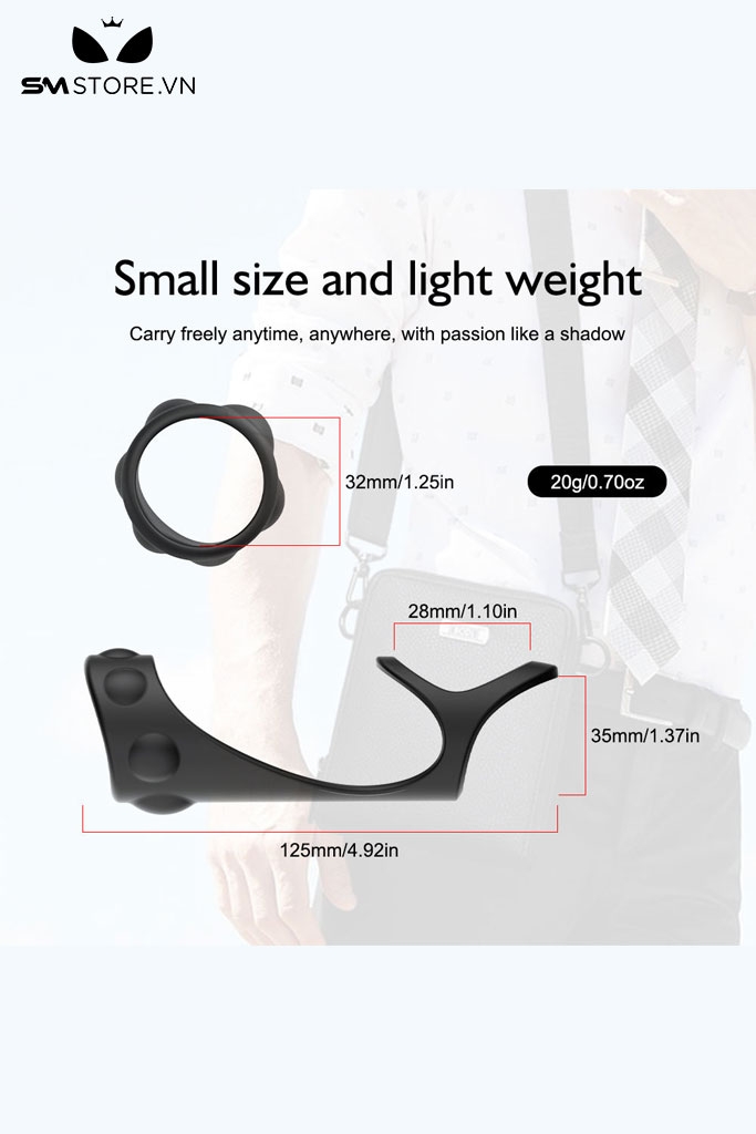 SMT3251 -  Vòng đeo dương vật đôi bằng silicon có bi nổi đầu