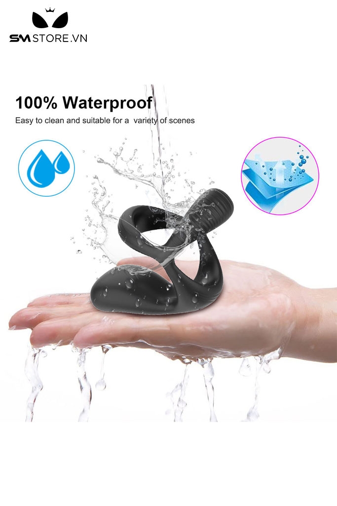 SMT3252 - Vòng rung dương vật silicon có 10 chế độ sạc điện dài 8cm