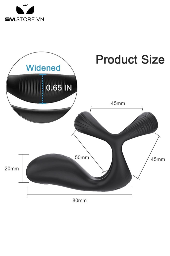 SMT3252 - Vòng rung dương vật silicon có 10 chế độ sạc điện dài 8cm