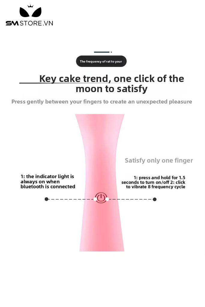 SMT3259 - Máy rung silicon tai mèo có 8 chế độ sạc điện chống nước