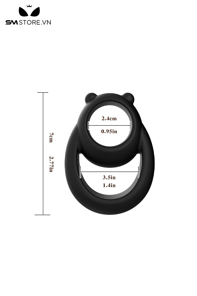 SMT3266 - Vòng cao su đeo dương vật hình tai gấu dài 7cm