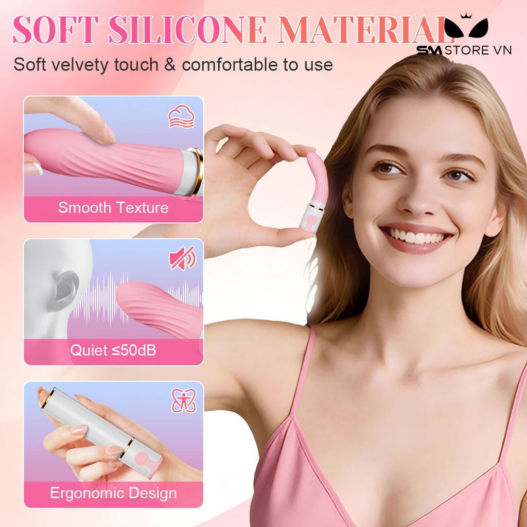 SMT3272 - Máy rung mini ngụy trang hình thỏi son có 10 chế độ