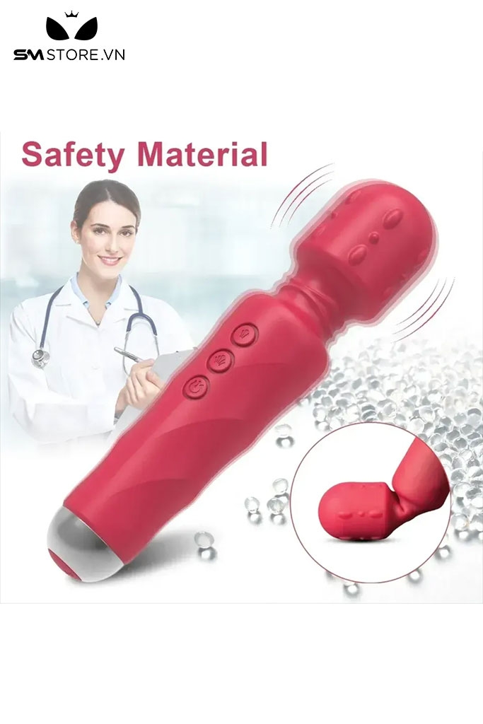 SMT3287 - Chày rung silicon có gai ở đầu có 10 tần số sạc điện