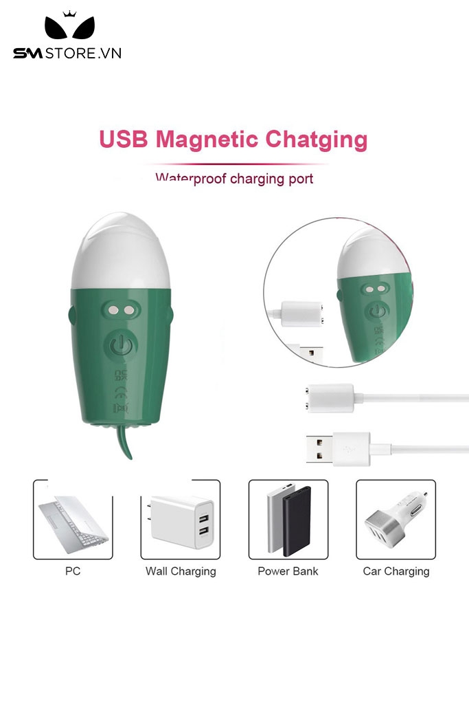 SMT3301 - Máy rung mini có lưỡi liếm và 10 tần số sạc điện dài 93mm