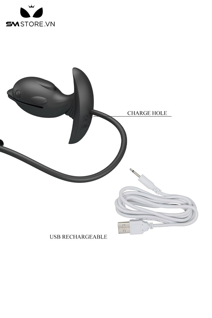 SMT3305 - Anal pump Pretty Love nguỵ trang con cá voi silicon dài 16cm