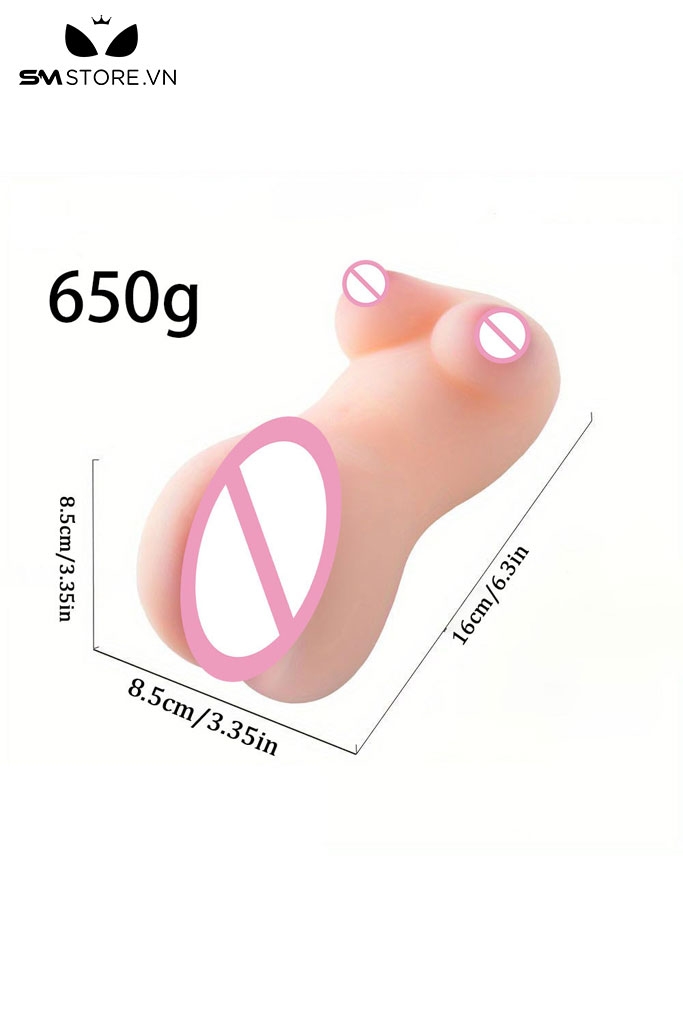 SMT3320 - Búp bê tình dục mini bán thân có nhiều rãnh và bi nổi dài 16cm