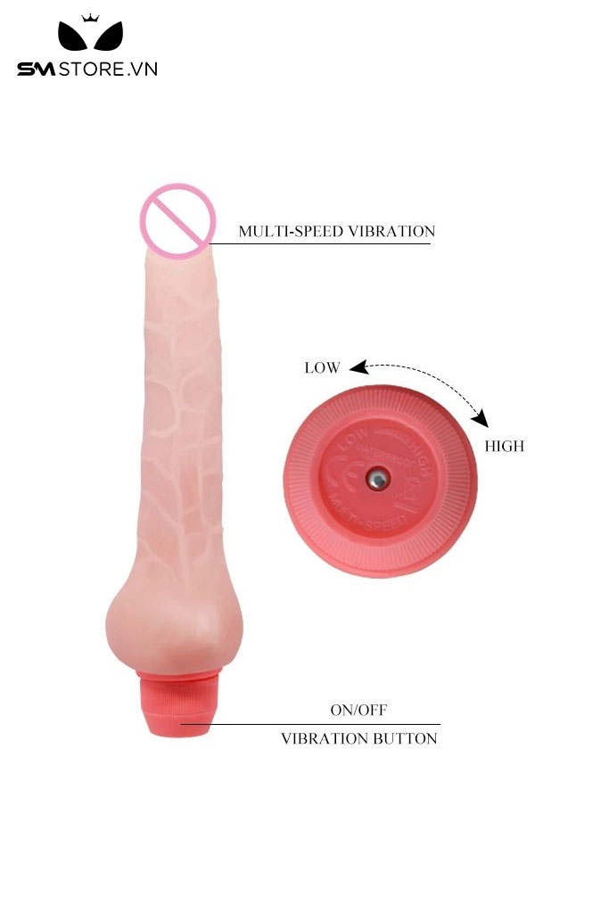 SMT3328 - Máy rung đầu dương vật Baile có gân nổi dài 193mm
