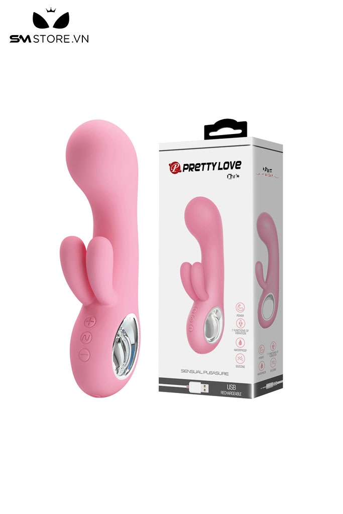 SMT3335 - Máy rung đầu dương vật tai thỏ silicon Pretty Love dài 154mm
