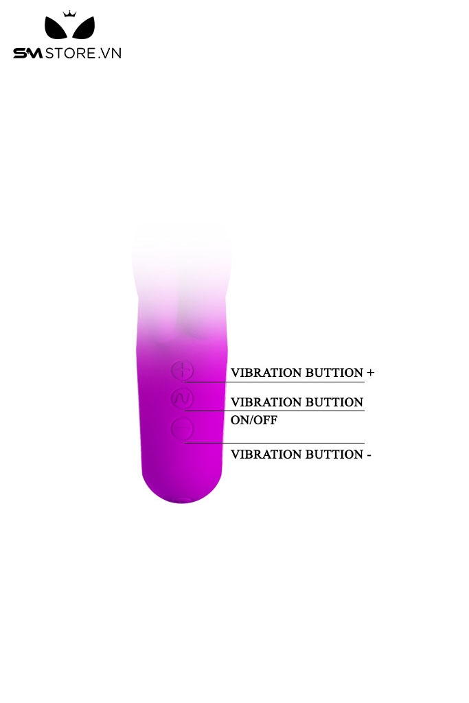 SMT3335 - Máy rung đầu dương vật tai thỏ silicon Pretty Love dài 154mm