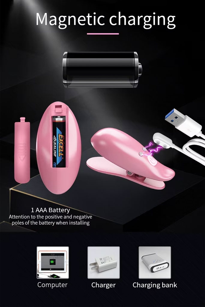 SMT3337 -  Kẹp núm vú rung Pretty Love điều khiển từ xa dài 51mm