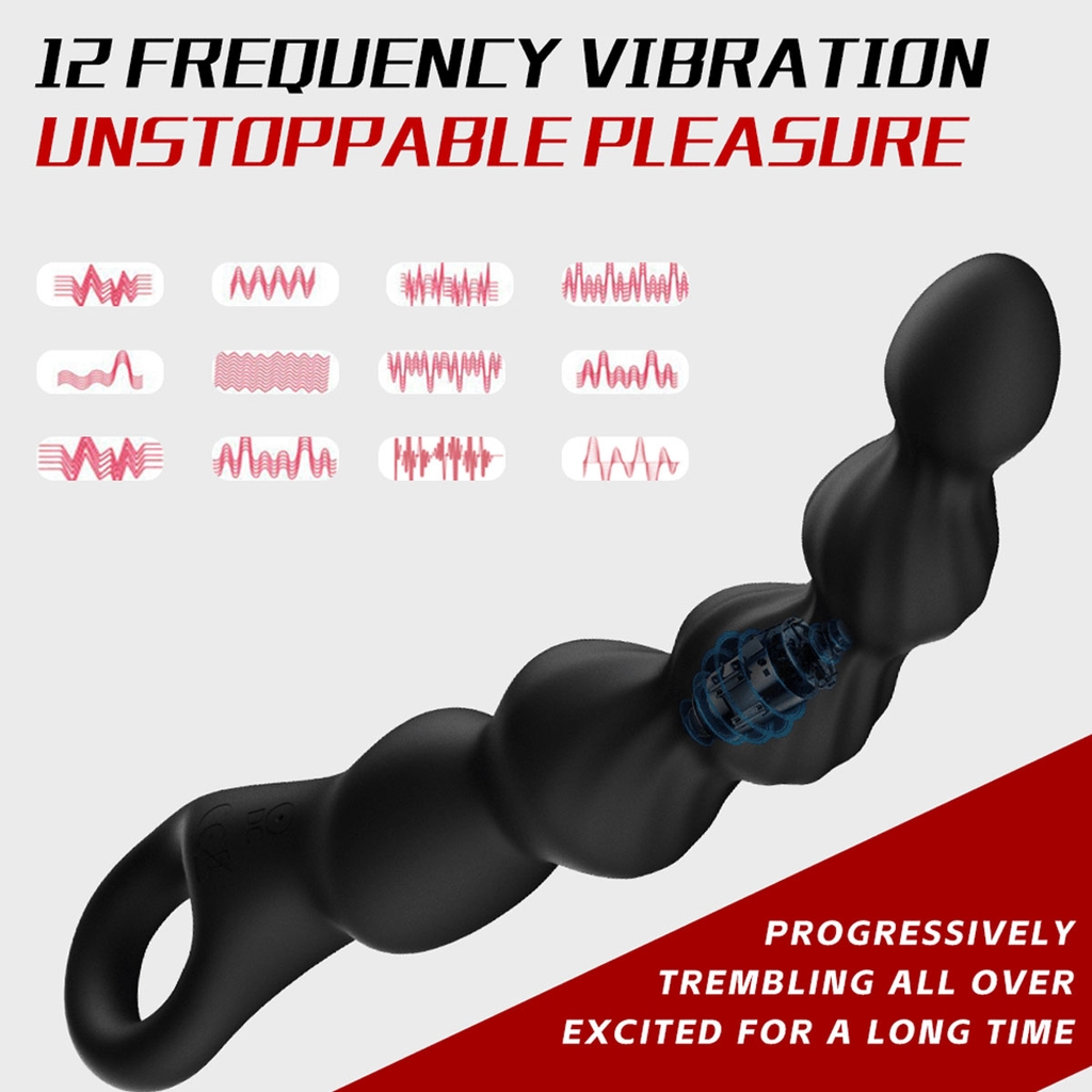SMT3346 - Anal bead silicon chuỗi hạt có 12 chế độ rung và sạc điện