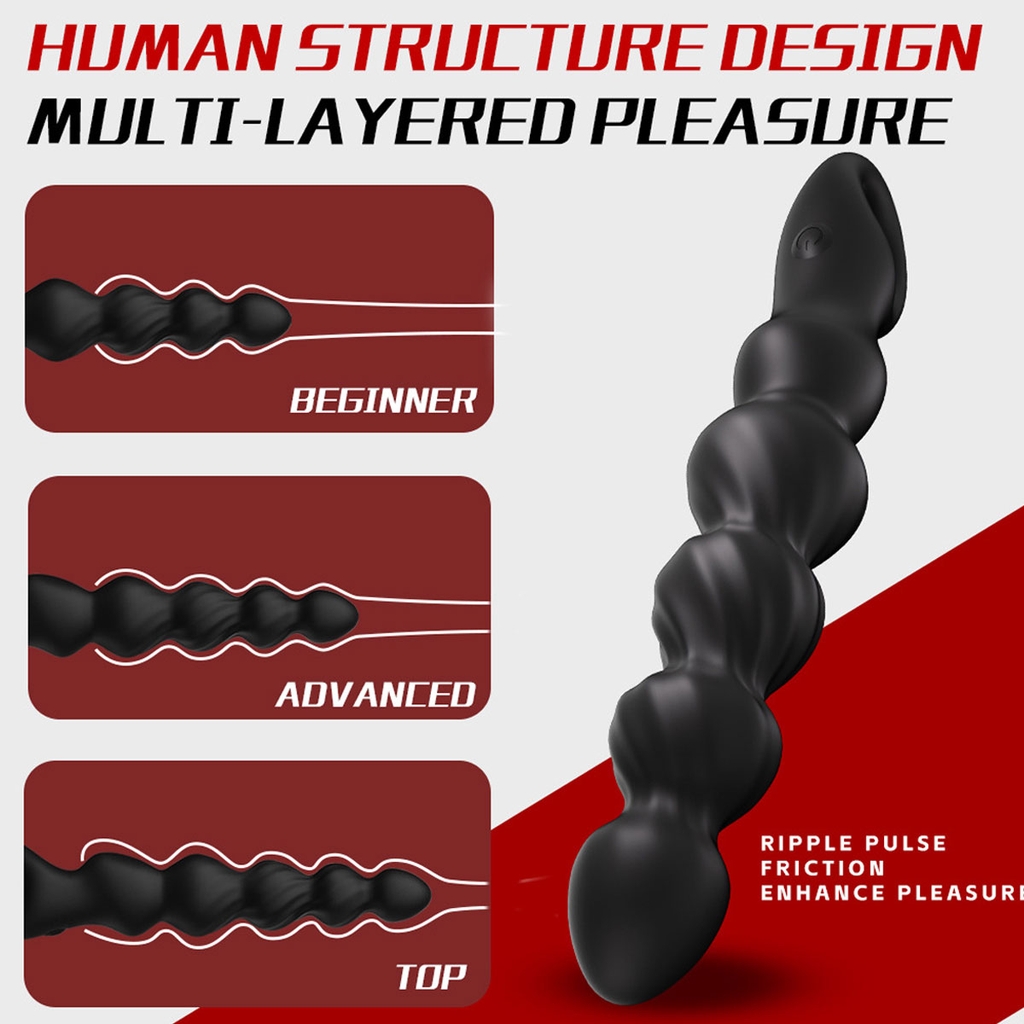 SMT3346 - Anal bead silicon chuỗi hạt có 12 chế độ rung và sạc điện