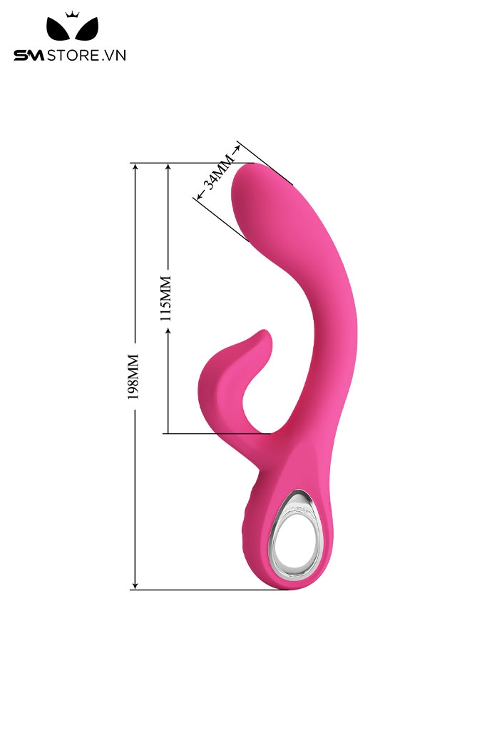 SMT3347 - Máy rung 2 đầu silicon Pretty Love có 12 tần số dài 198mm