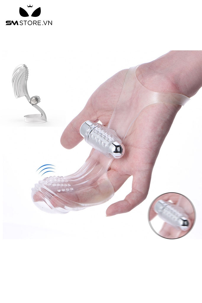 SMT3352 - Ngón tay rung có bi nổi silicon đàn hồi có 10 chế độ dài 12cm
