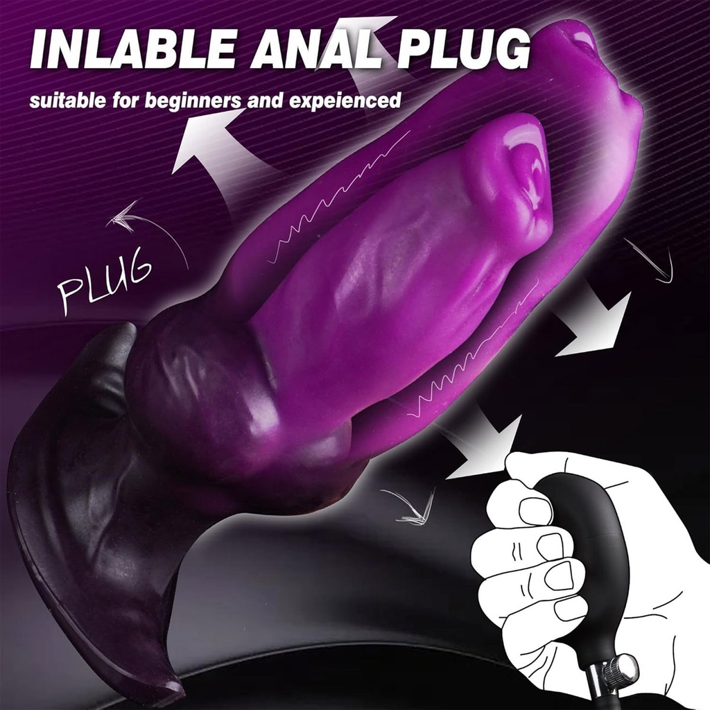 SMT3358 - Anal pump vớt butt plug đầu dương vật silicon co giãn dài 17cm