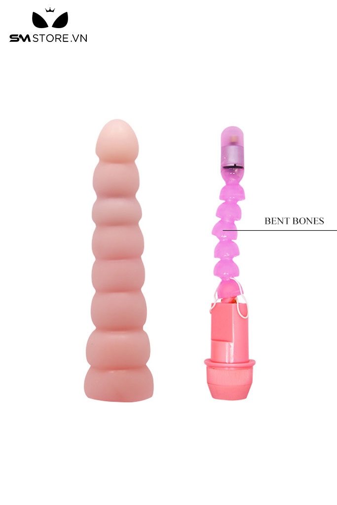 SMT3365 - Anal bead máy rung hậu môn silicon có khớp nối dài 19cm