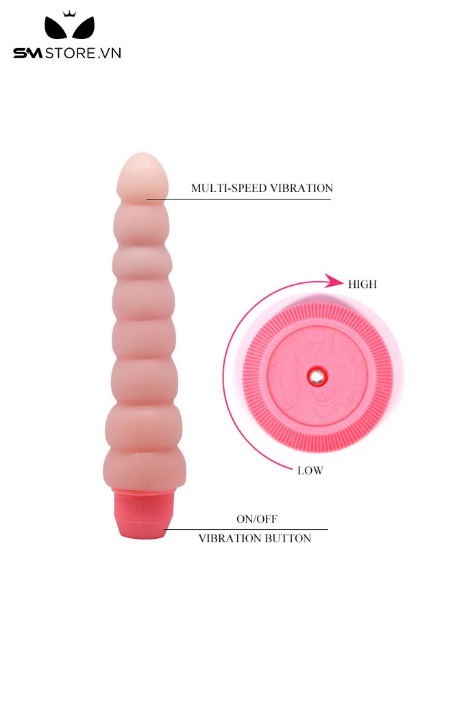SMT3365 - Anal bead máy rung hậu môn silicon có khớp nối dài 19cm