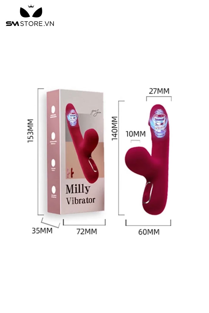 SMT3370 - Máy rung đầu dương vật mix nhánh hút âm đạo dài 14cm