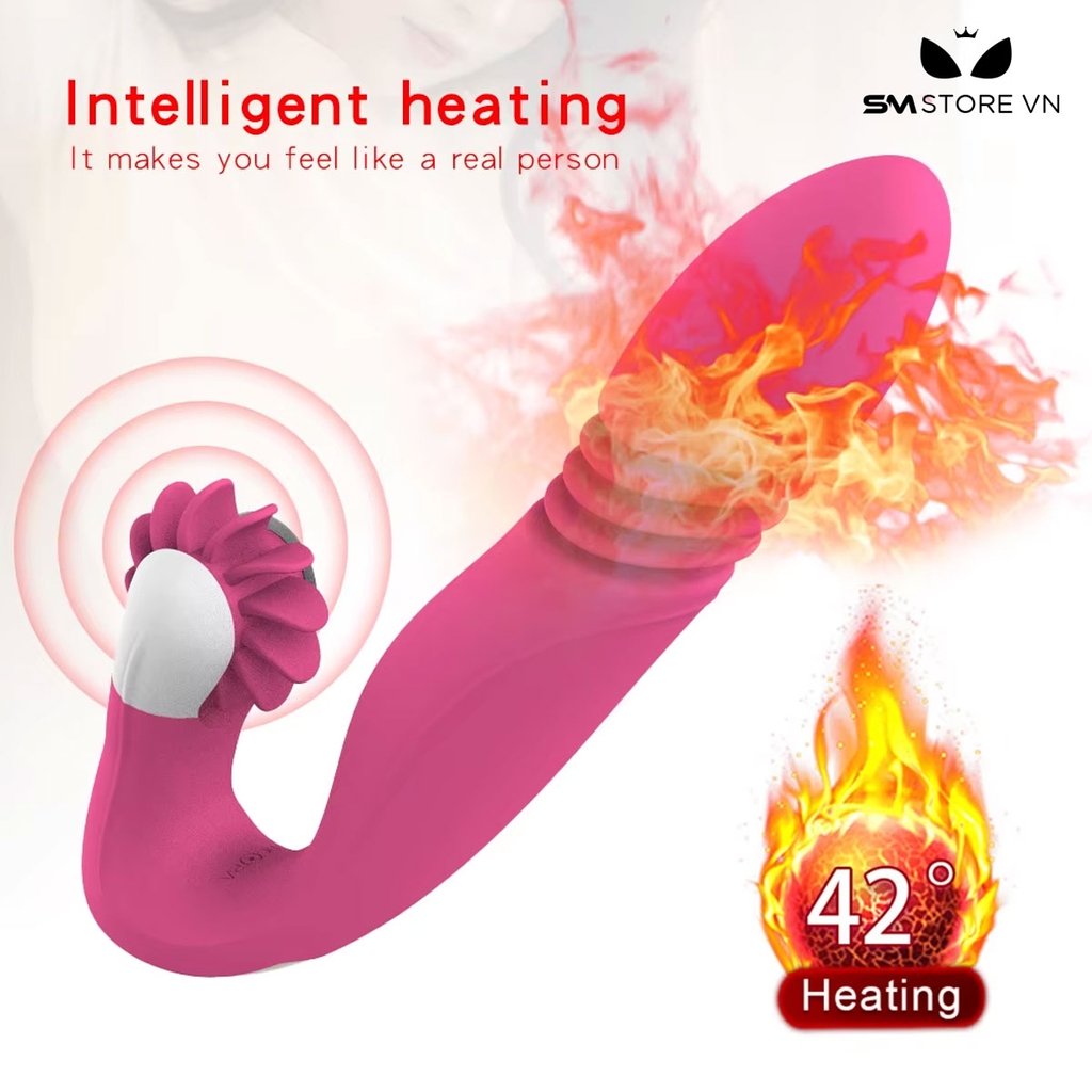 SMT3371 - Máy rung 2 đầu dương vật mix lưỡi liếm xoay dài 233mm