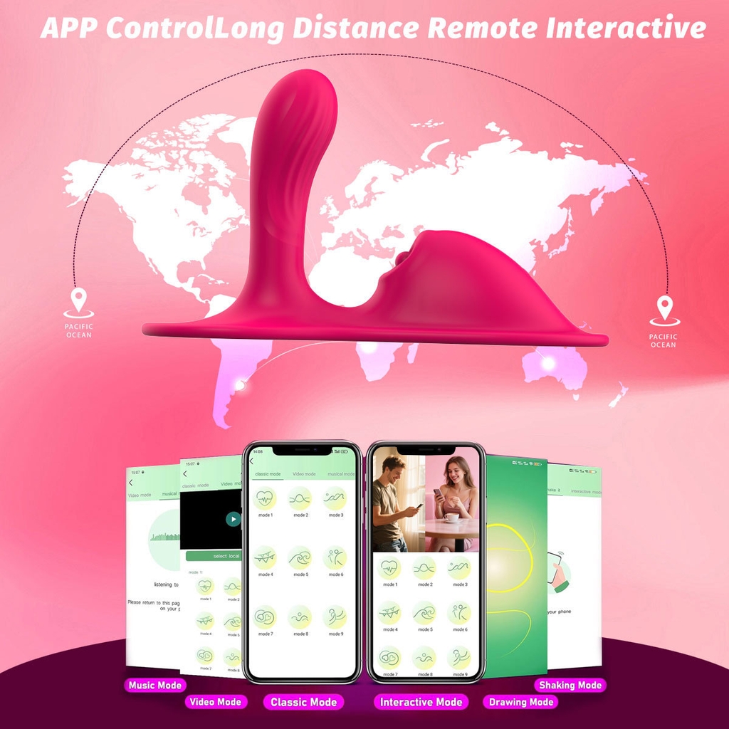 SMT3387 - Máy rung có bi xoay 9 chế độ điều khiển qua APP dài 19cm
