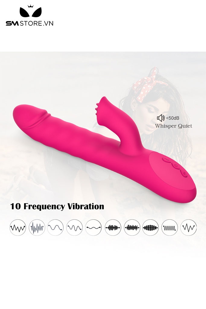 SMT3389 - Máy rung đầu dương vật có nhánh lưỡi liếm dài 25cm