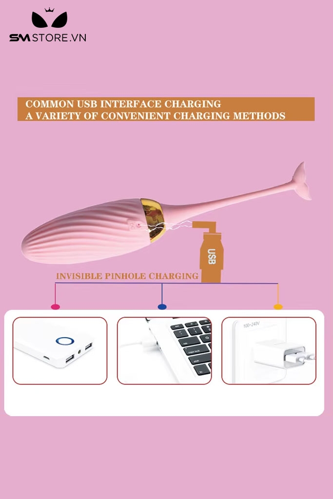 SMT3391 - Trứng rung nàng tiên cá điều khiển từ xa dài 18.5cm