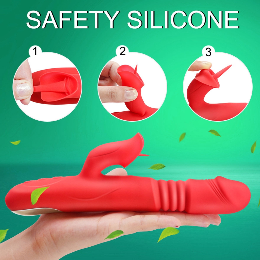 SMT3415 - Máy rung đầu dương vật có lưỡi liếm và sưởi ấm dài 232mm