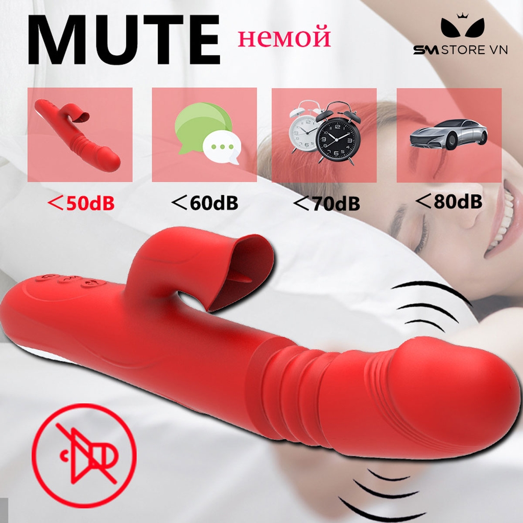 SMT3415 - Máy rung đầu dương vật có lưỡi liếm và sưởi ấm dài 232mm